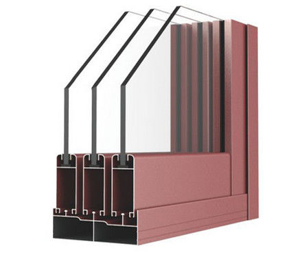 Soundproof Double Layer Tempered Glass Aluminum Window Extrusion Profiles