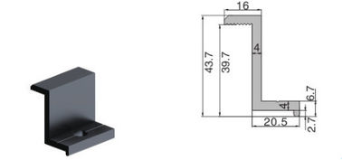 Mill finished Solar End Clamp flat Roof Solar Mounting Systems With Nut / Bolt