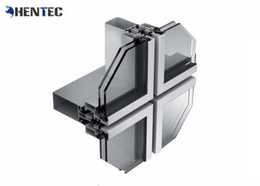 پروفایل دیوار پرده آلومینیومی اثبات خوردگی 6063- T5 آنودایز شده / پودری رنگی